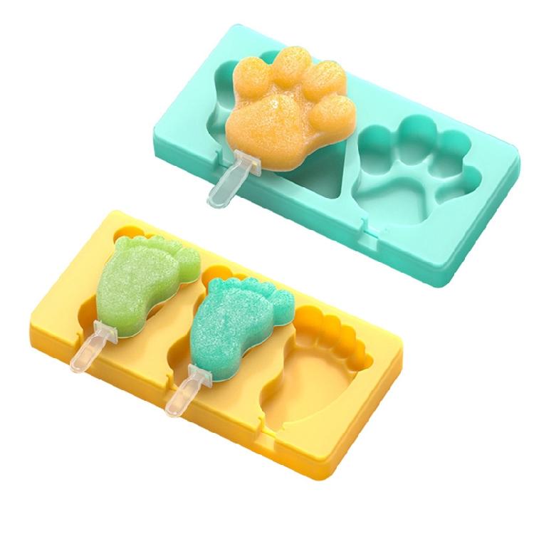 Fußform Eis am Stiel Formen Eis am Stiel Eis am Stiel Form Tablett Eiswürfel Herstellungswerkzeug Kuchen Süßigkeiten Form mit Deckeln & Stiel