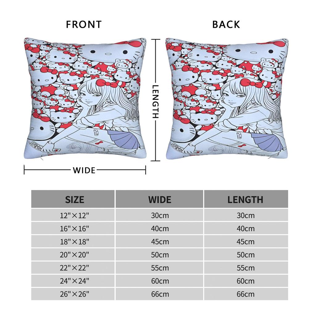 Pillow Case Kawakami Tomie Junji Ito Soft  Pillow Cover For Sofa Car Home Decor Novelty Pillowcases