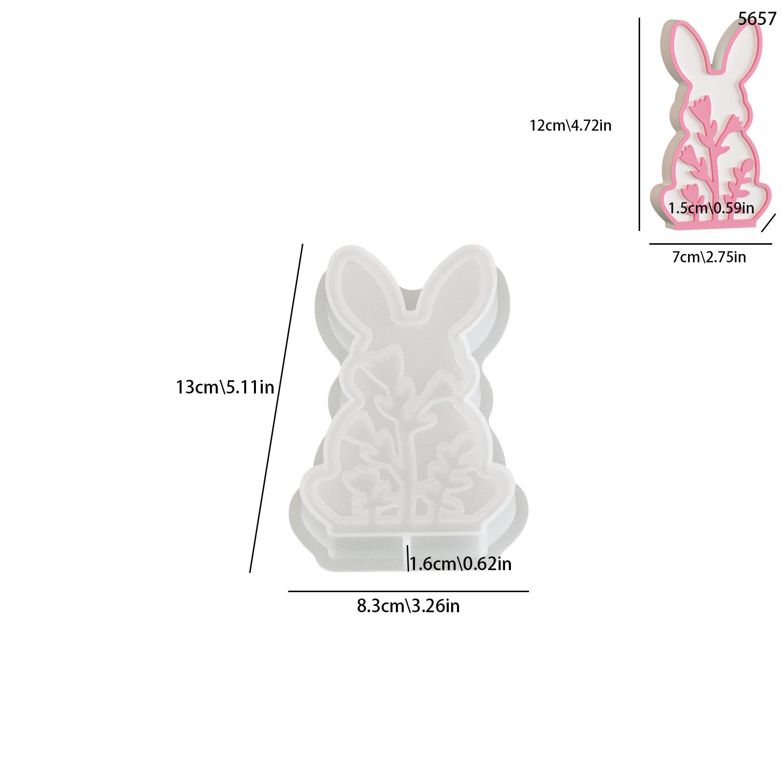 Rabbit Silicone Mold Lightweight Embossed Pattern Mold Spring Flower Mold Spring Themed For Home Decor Plaster Crafting Soap