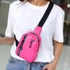 Damen-Brusttasche, schlichte modische Umhängetasche in Kontrastfarbe, breiter Schultergurt, lässige Biker-Tasche