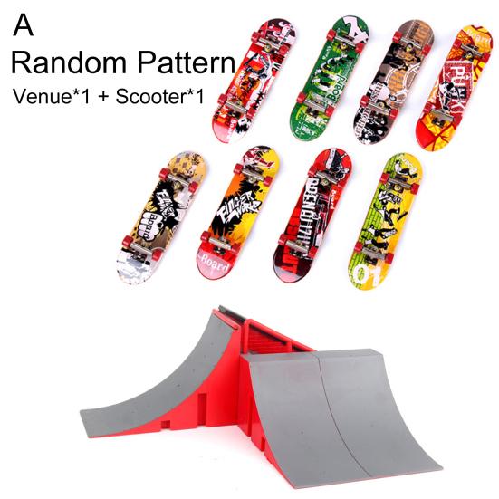 Kids Professional Mini Finger Board Skateboard Skate Park Training Prop Toys Set