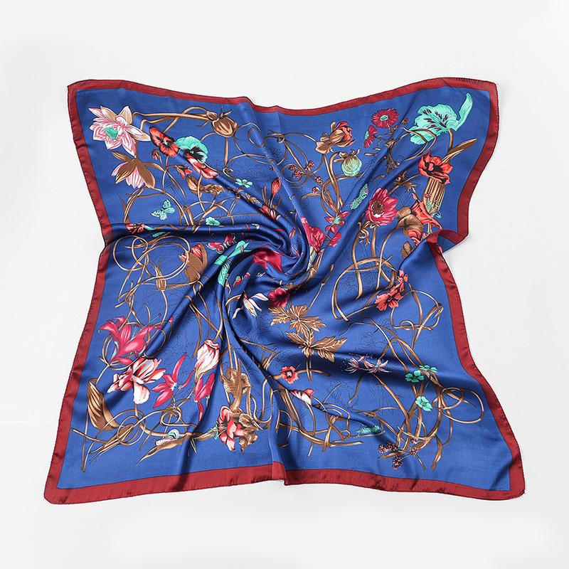 90x90cm Fashion Handkerchief Scarf For Women Small Shawl Silk Satin Hair Scarfs Female Square Headband Bandana Head Scarves