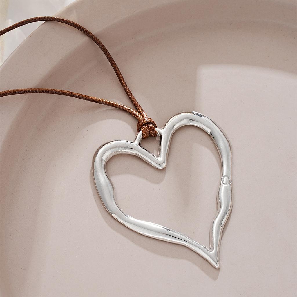 IF ME Ethnic Creative Big Spiral Conch Pendant Necklace Women Goth Adjustable Leather Wax Thread Chain Holiday Y2K Jewelry Accessories