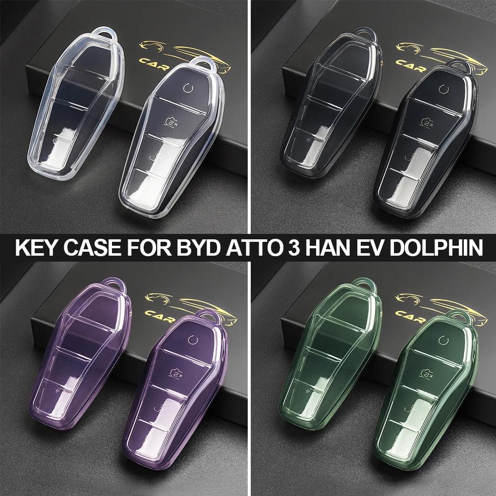 

Car 4 Buttons Key Case Soft TPU Remote Control Protect Cover Auto Accessories For BYD Atto 3 Han EV Dolphin зелёный