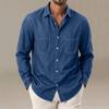 Men's Slim Fit Denim Long Sleeve Cardigan Shirt, Casual Japanese Jacket for Spring and Fall