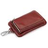 Multifunctional Key Organizer  Genuine Leather Coin Pocket Key Holder With Zipper Pocket Top Grain Trifold Key Wallet