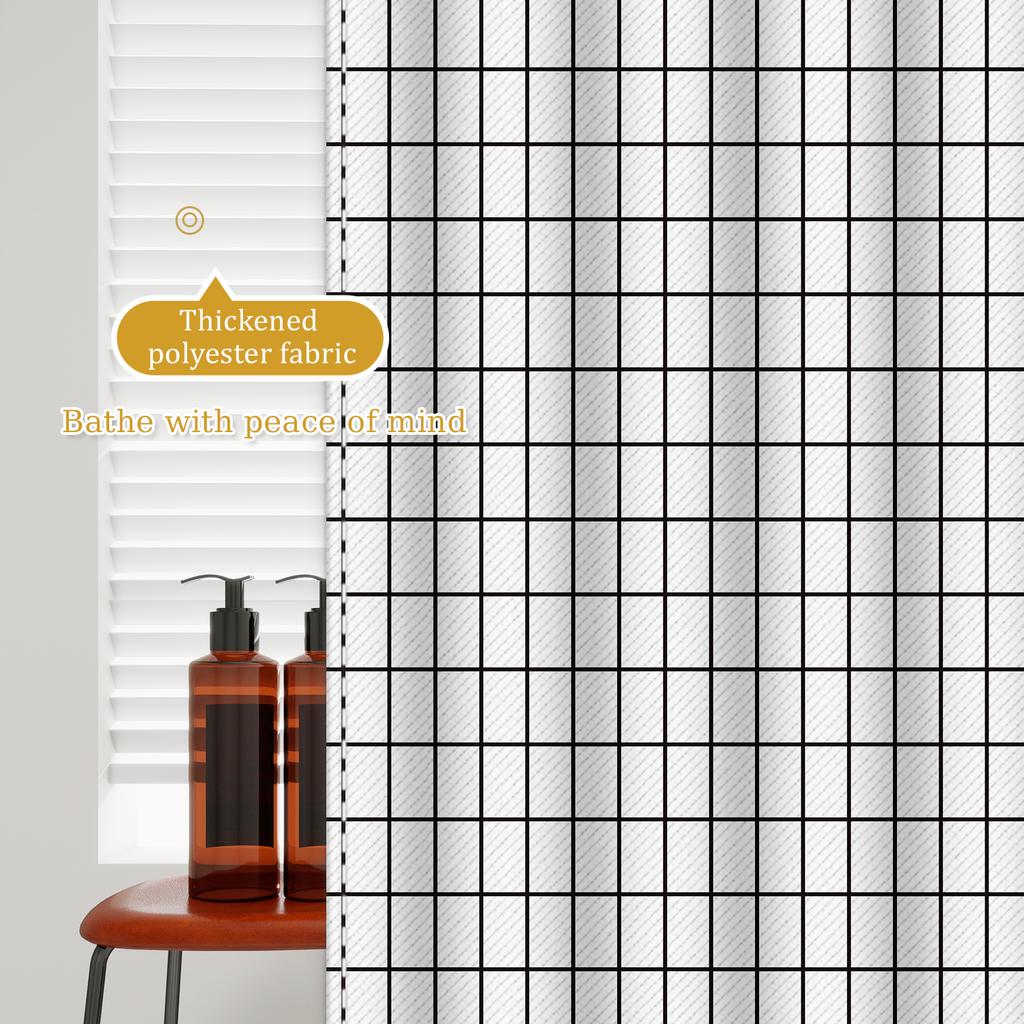Minimalist Polyester Waterproof Shower Curtain - Effortlessly Adds a Clean Finish