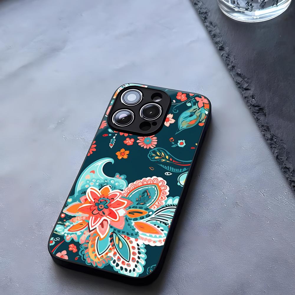 Cashew Flower Vera Bradley Phone Case Tempered Glass For IPhone 17 13 14 16 12 15 11 Pro Max Plus Mini X XR SE2020 Coque