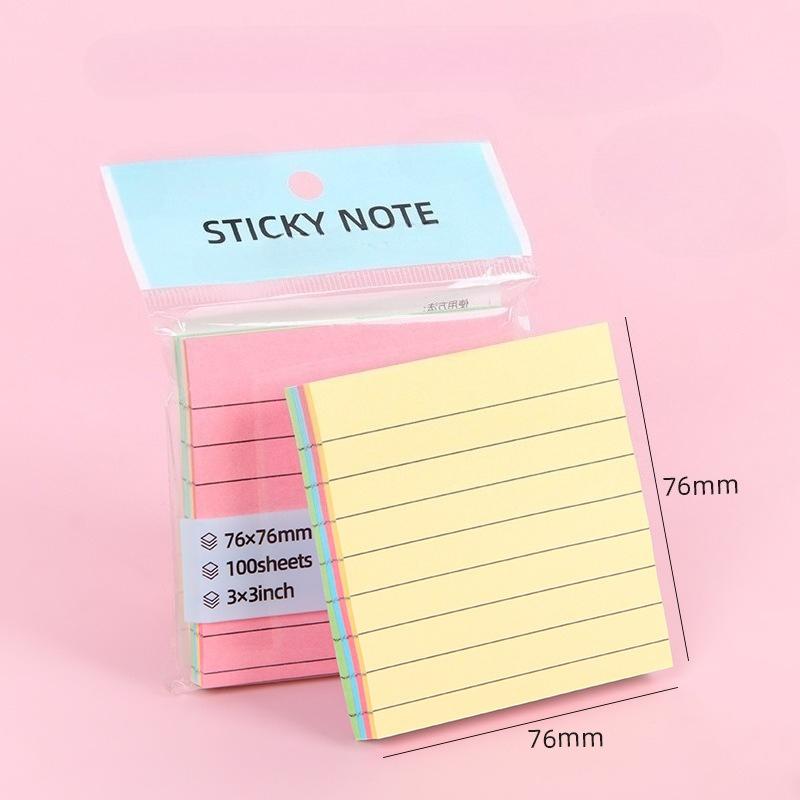 100PCS Sticky Notes - 5-Color Memo Pads, Tearable for Office, Home & School, Perfect for Holidays & Gifting