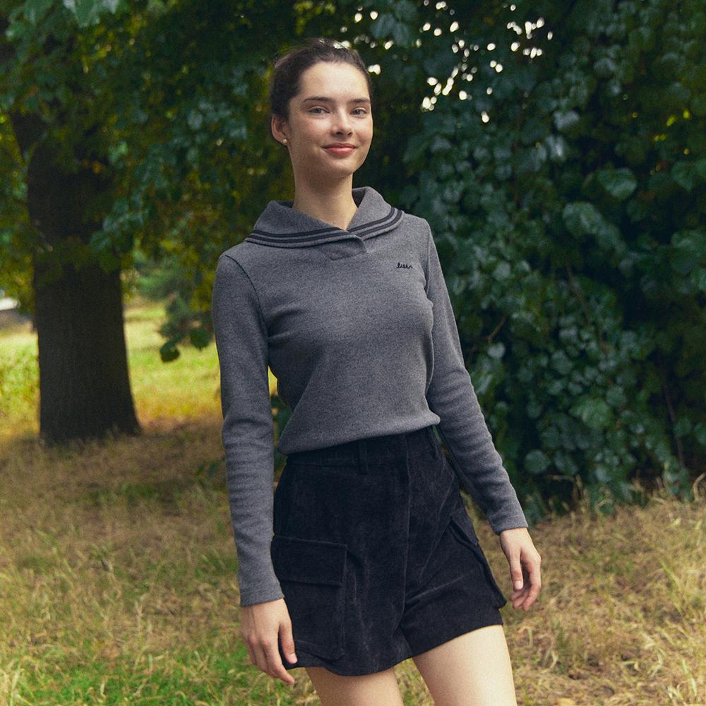 LIKK Corduroy Out-Pocket Crop Pants (Black)