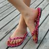 Mode Sexy Pink Leopard Damen Zehensteg-Flip-Flops Sommer Weich Bequem Flach mit Hausschuhen Lässig Rutschfest Leicht Strand-Sandalen