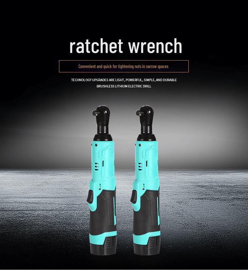 High Torque 8-25V Electric Ratchet Wrench with 90° Angle for Auto Repair