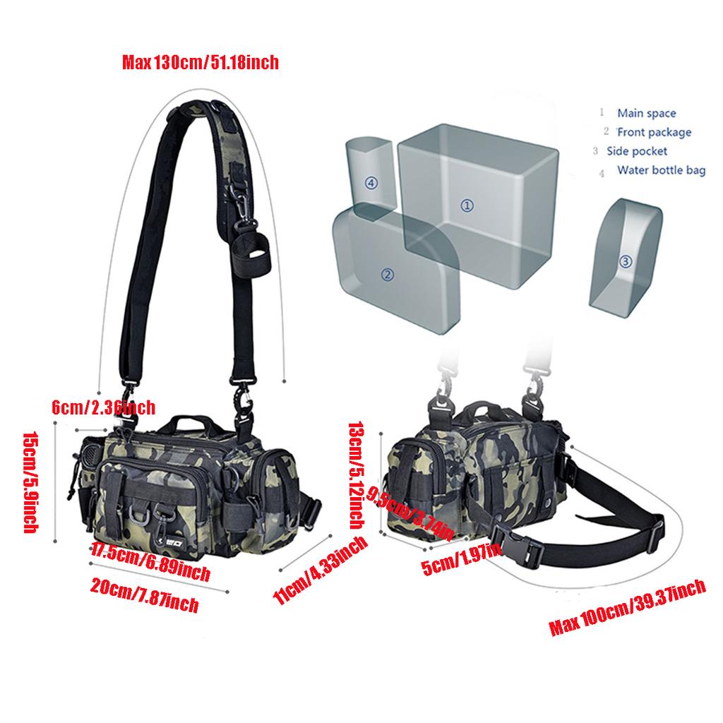 Versatile Fishing Tackle Bag With Removable Shoulder Strap For Freshwater And Saltwater Fishing - Store Tools And Rods With Ease