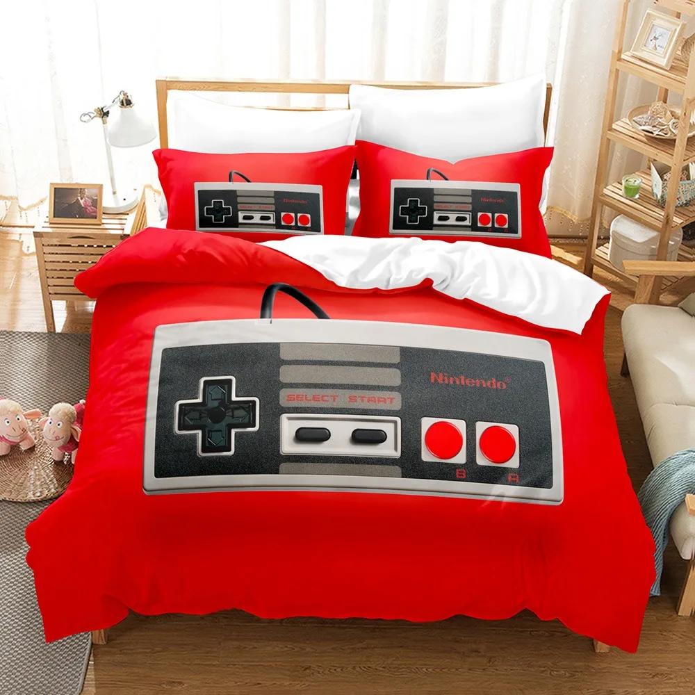 Lightning Web Gaming Duvet Cover Set For Boy 3D Print Video Games Double Duvet With Pillowcases Play Gamer Comforter Sets Cover