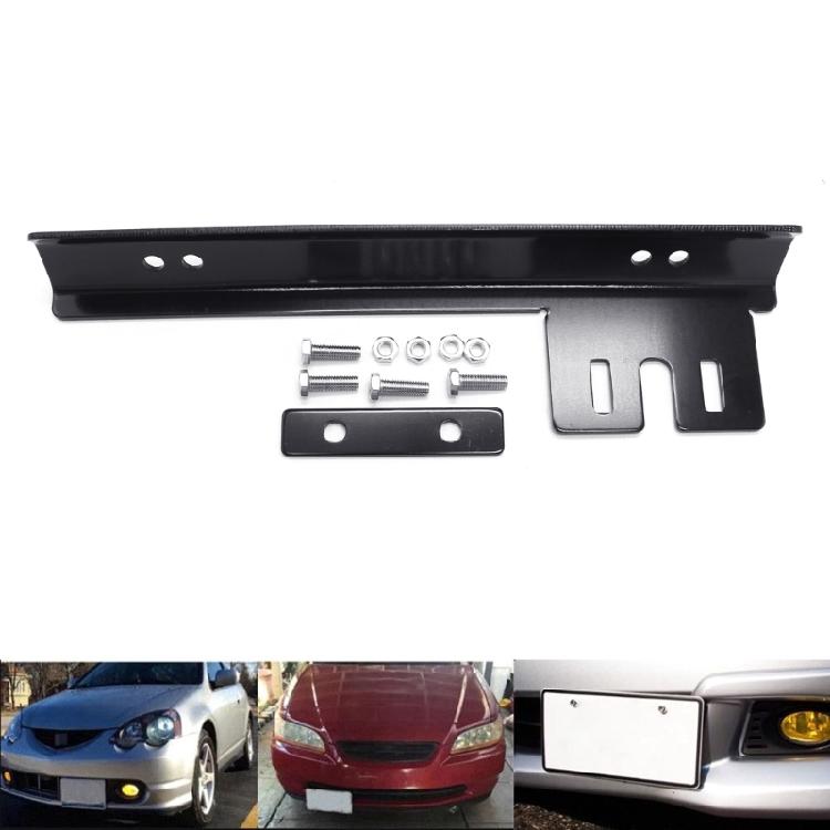Front Bumper License Plate Mount Bracket License Plate Holder Mounting Kit Relocator Holder Universal with Bolts Nuts