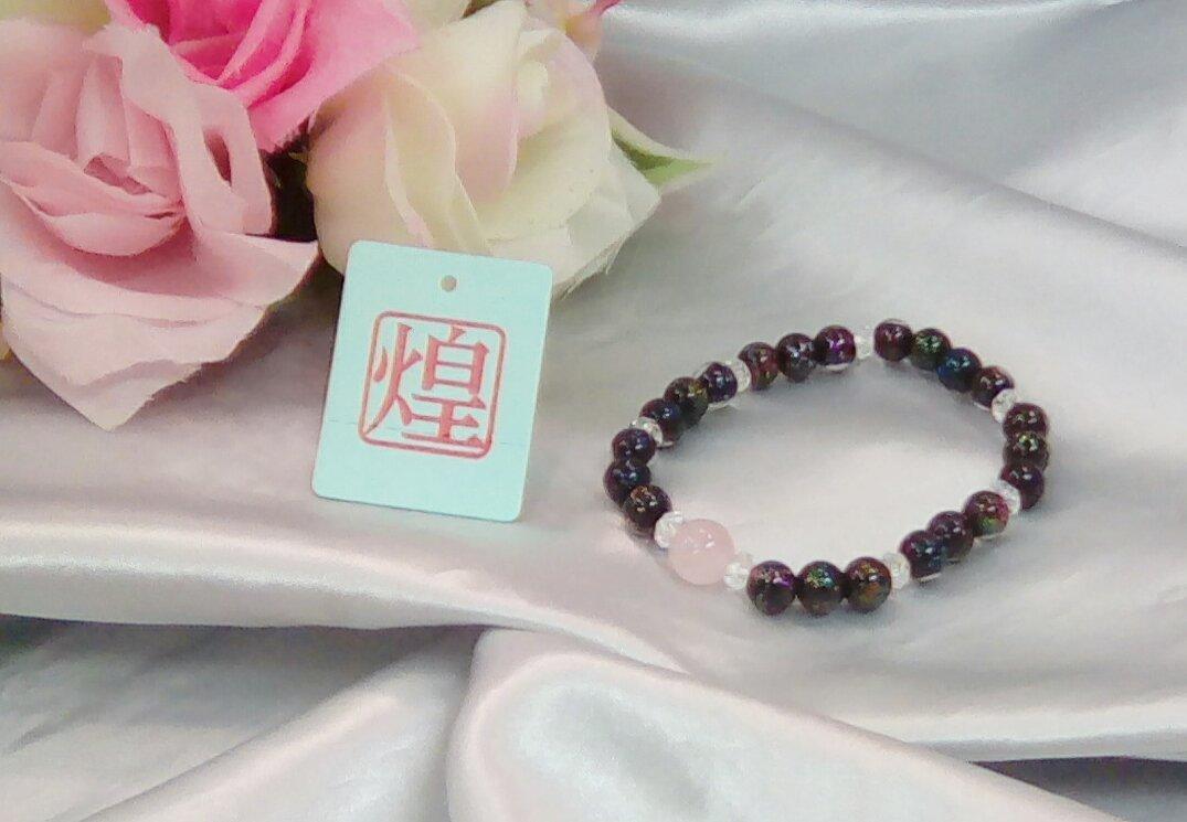 

Kyoto Kiyomizu Kirameki Special Selection Prayer Bracelet with Venetian Aura and Red Quartz (Power Stone Prayer Bracelet) [Includes Kyoto