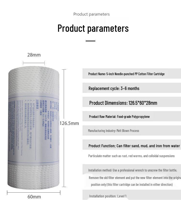 10-Inch PP Cotton Pre-filter, 1 Micron & 5 Micron Tap Water Purifier Filter