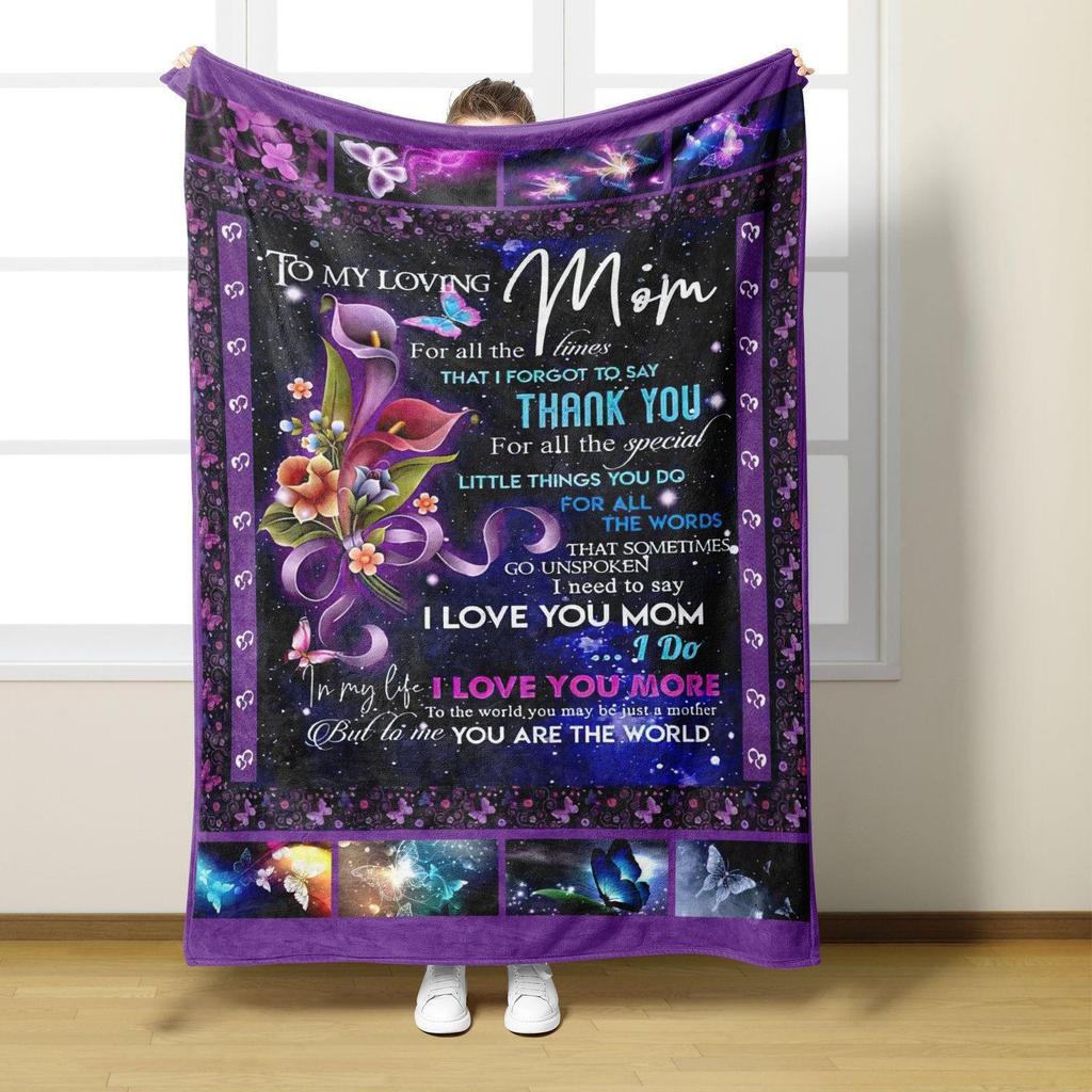 Customizable Flannel Blanket - English Envelope Series, Perfect Mother's Day Gift