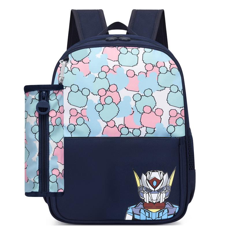 Fashionable Large Capacity Canvas Cartoon Backpack For Elementary School Kids Unisex