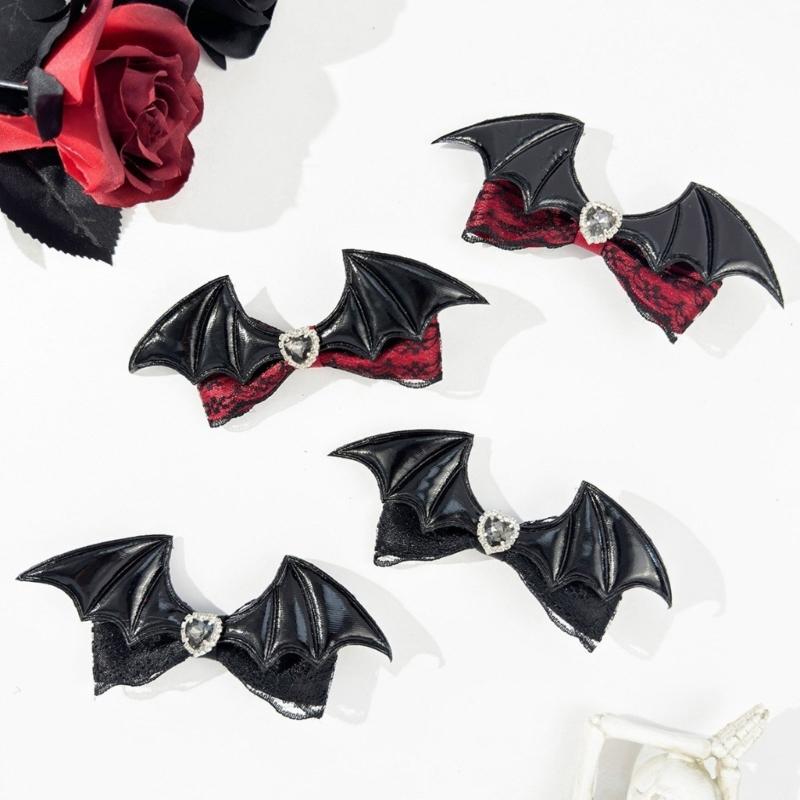 Gothic Devil Wing Hair Clip Side Clip Hairpins Women Hair Styling Accessories for Thin Hair 2000s Halloween Party Headwear