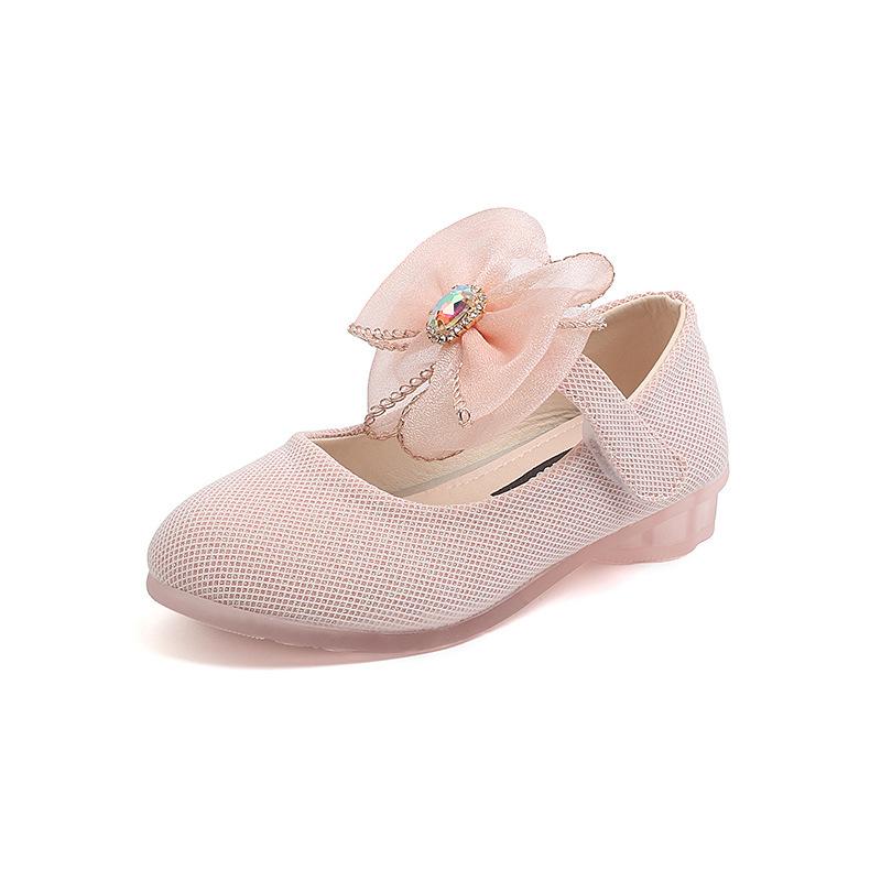 

Newest Children Leather Shoes Baby Girls Fashion Bow Princess High Heels Student Performance Kids Breathable Moccasins A 23