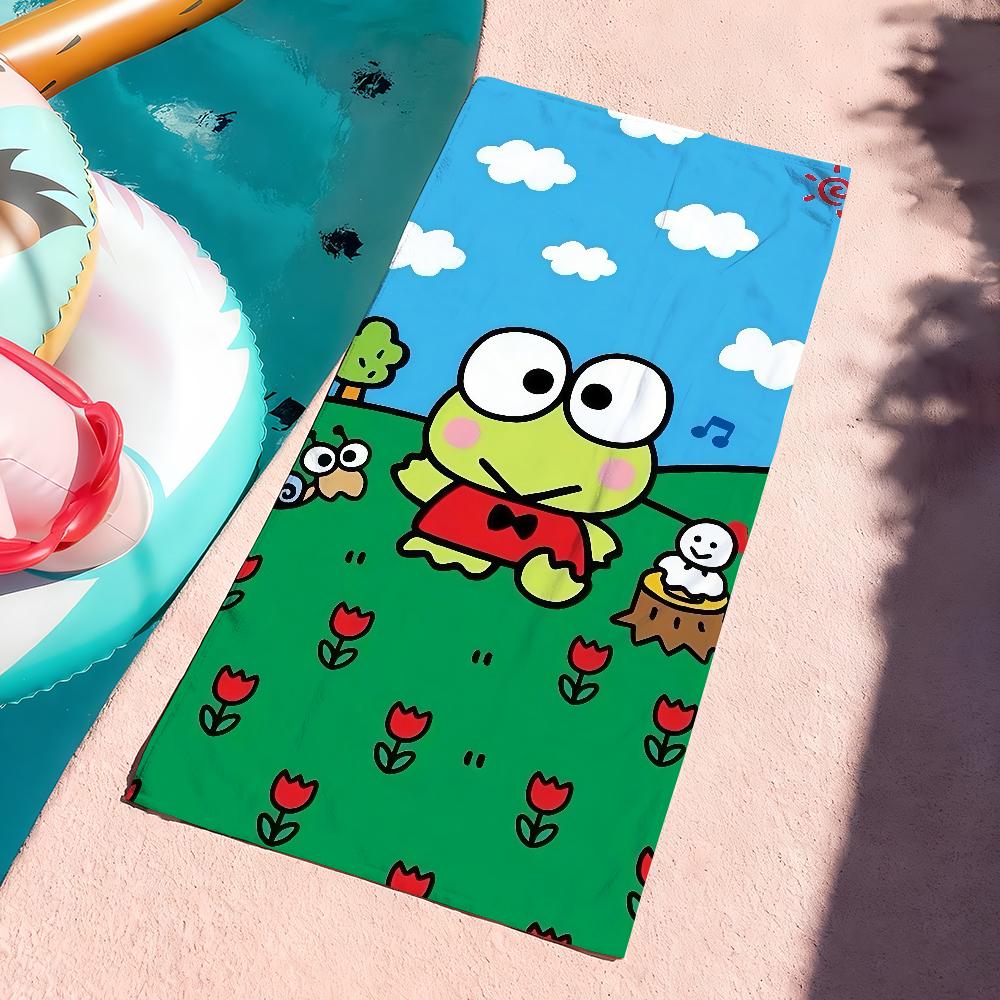 

Sa Cute K-Keroppi Cartoon Towel Quick Dry Soft Yoga Swimming Fitness Mountain Climbing Large Beach Towels W40*H60(CM)