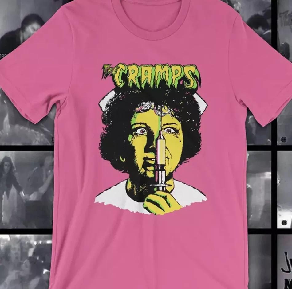 THE CRAMPS band pink T-shirt L
