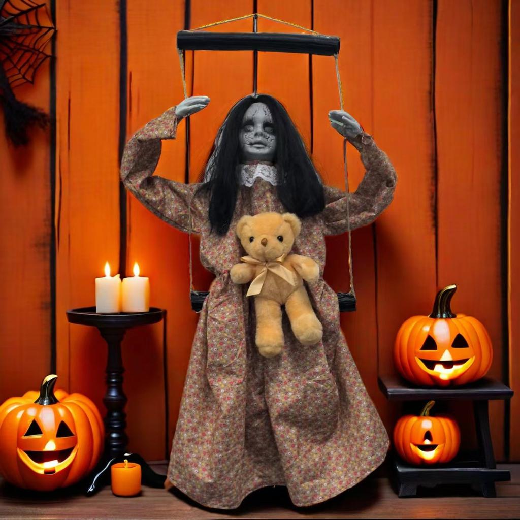 Halloween FemaleGhost Puppet Venue Decoration Props, Terrifying AndScary Pendants, CourtyardSecret Room Atmosphere Decoration Props