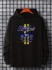 New York & Motorbike Print Hoodie