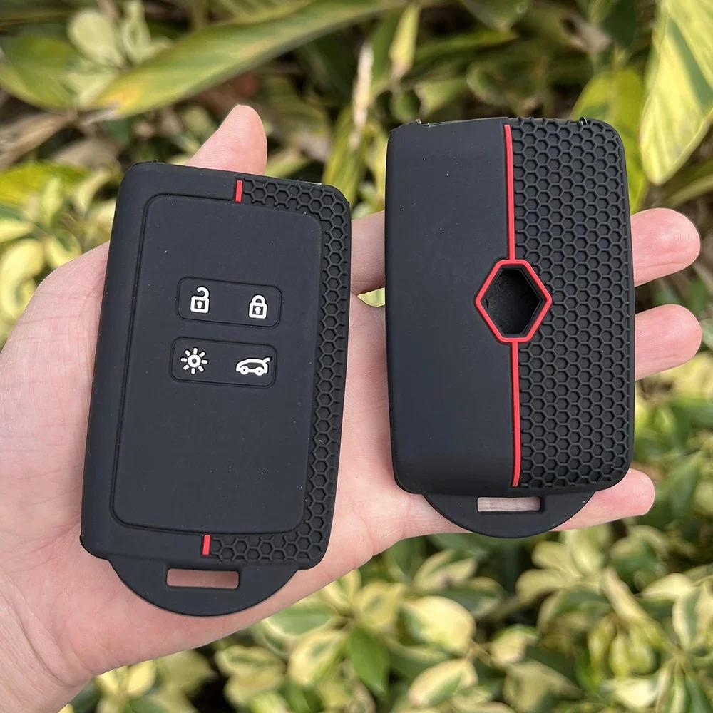 Silicone Car Key Cover Case For Renault Captur Clio Zoe Koleos Scenic 4 Arkana Dacia Sandero Megane Talisman Espace Card Remote