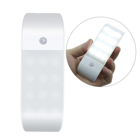 Rechargeable USB 12 LED PIR Motion Sensor Induction Night Light Cabinet Lamp