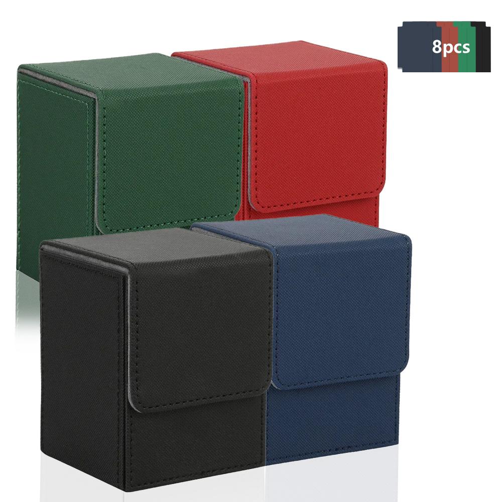 100+ Trading Card Deck Box PU Leather Gathering Card Toy W/ Magnetic Closure Game Cards Storage Game Card Case Protector