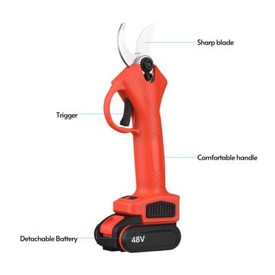48V Cordless Electric Pruning Shears Portable Garden Shears Tree Trimmer Branch Cutter with Lithium