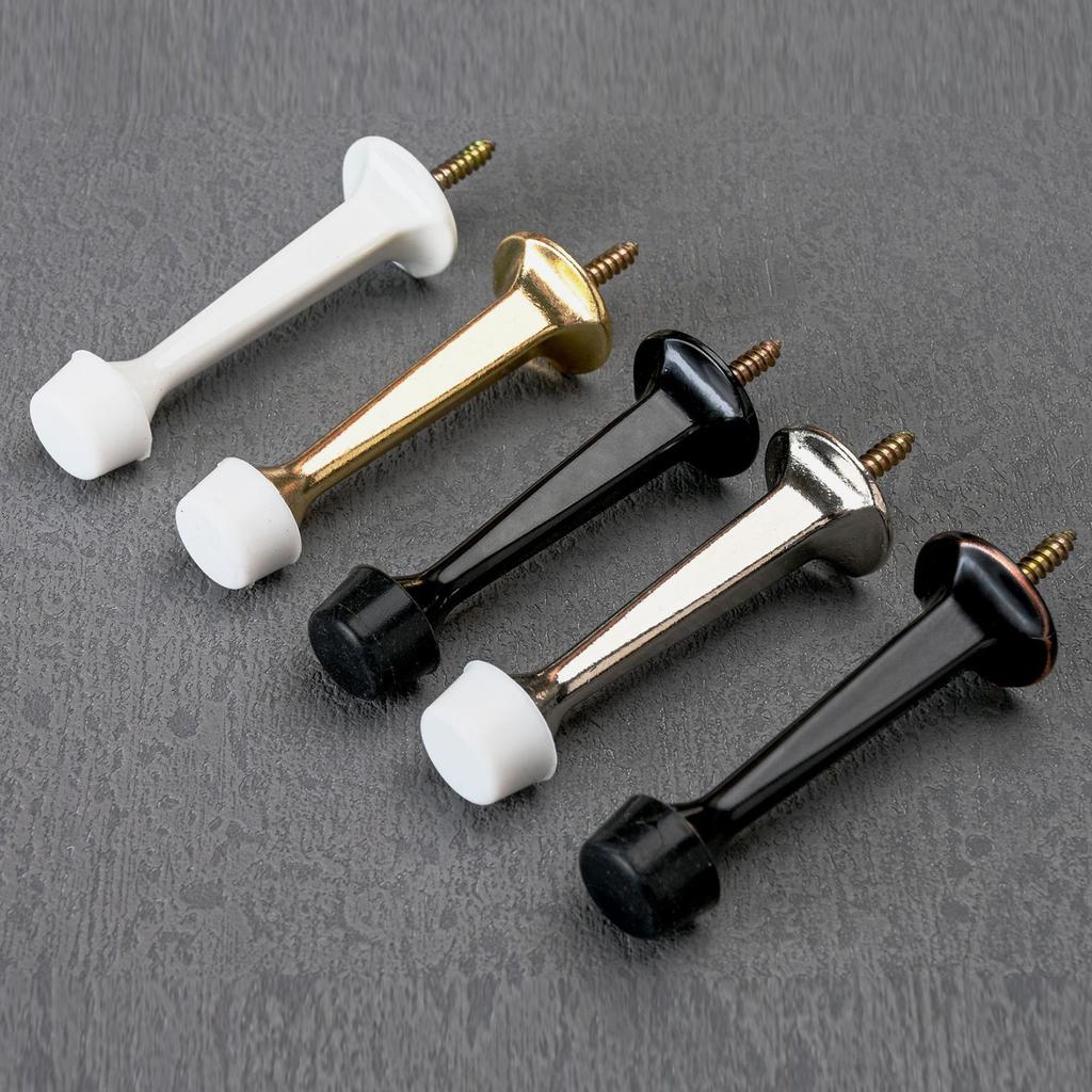 Zinc Alloy Door Stoppers Wall Mounted Door Stop Protector with Rubber Buffer Wall Protector Door Hardware Enduring