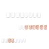 24pcs Simple White Flower Wear Nail Spring Nail Art Fake Nail Short Square Gold Foil Nail Sheet