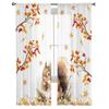 Fall Squirrel Maple Leaf Tulle Curtains For Living Room Sheer Curtain For Bedroom Window Blinds Voile Curtains