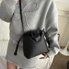 Chic Pu Leather Bucket Bag For Women With Trendy Design Versatile For Urban Minimalist Fashion