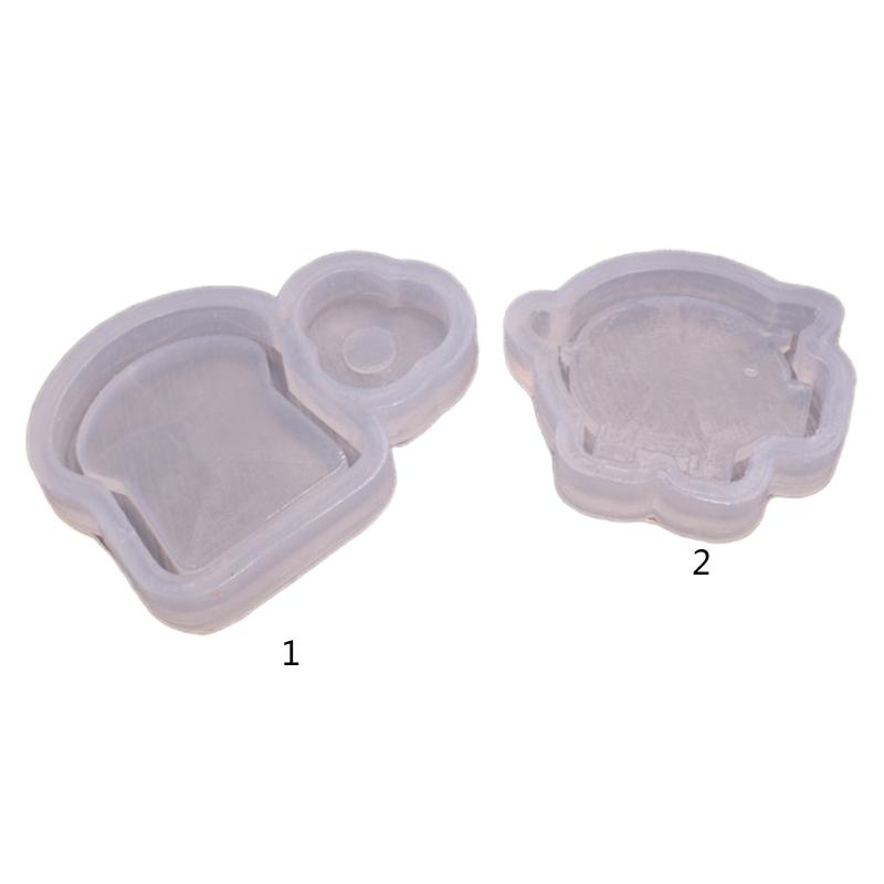 Quicksand Resin Mould Lovely Pig/Bread Resin Shaker Mould Silicone Epoxy Mold Clear Pendant Mold for DIY Handmade Craft