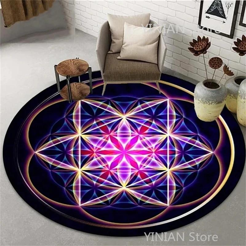 Geometry Round Carpet Cushion Living Room Bedroom Floor Mat Doormat Sofa Computer Chair Area Rug Dropshipping Wholesale