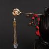 Ornaments Crystal Butterfly Bridal Chinese Tassel Plate Hair Fork Flower Hair Sticks Tassel Hairpin