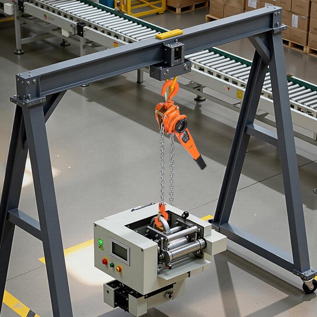 Manual Lever Chain Hoist, 3/4T 750KG Capacity Heavy Duty Come Along, 6M Lift G80 Alloy Steel Chain With Dual Pawl Mechanical Brake, 360° Rotating