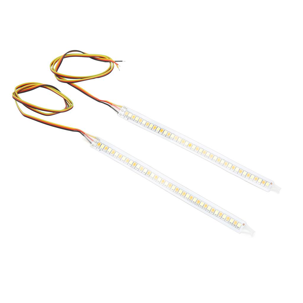 2 Pcs 12V Side Mirror Turn Signal Lights Rear View Mirror Streamer LED Strip Warning Indicator Reflector Universal Fit