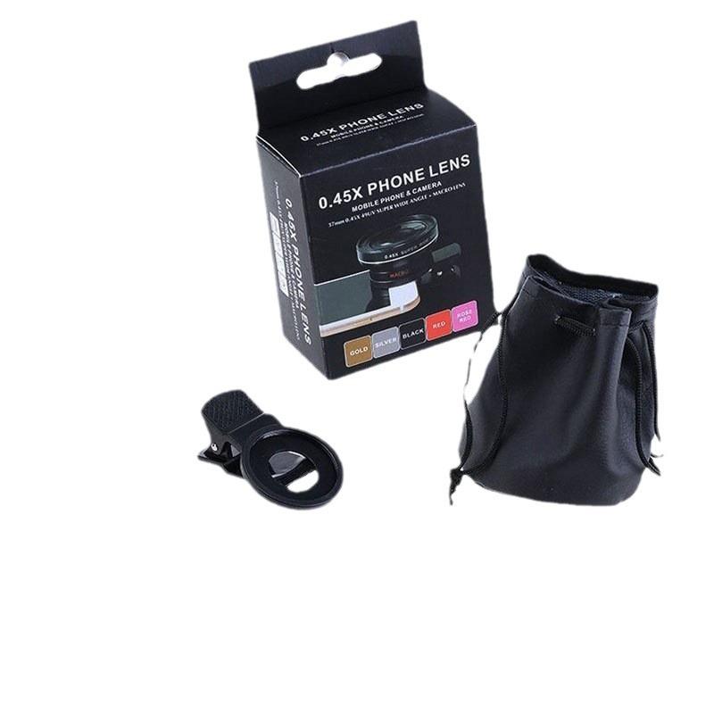 0.45X Ultra-wide-angle + Macro Lens Mobile Phone Universal Clip High Definition Wide-angle Lens SLR External Camera