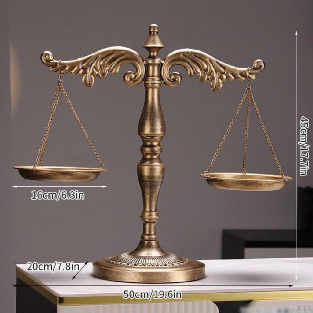 Decorative Balance of Justice Rustic Look Sculpture Sturdy Scale for
