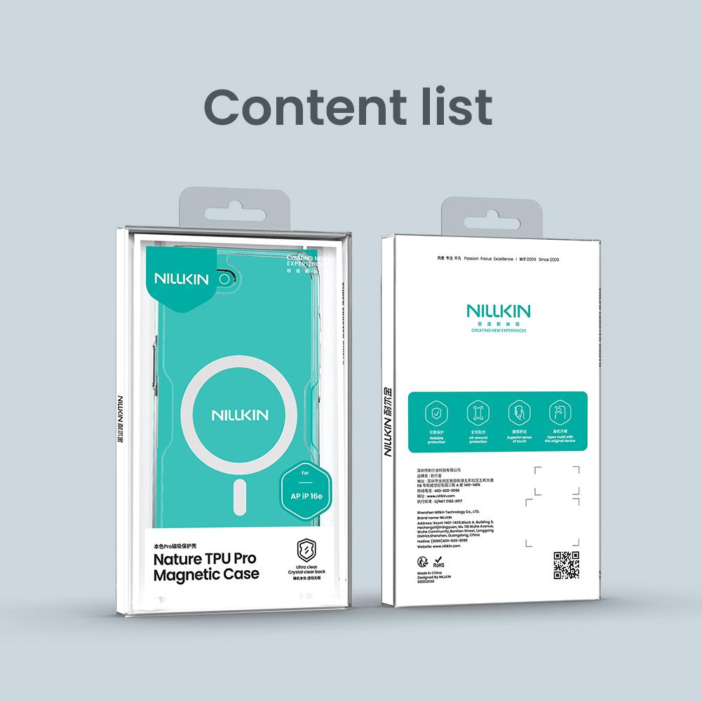 NILLKIN For Nillkin for iPhone 16e Phone Case Nature TPU Pro Magnetic Back Cover Slim Silicone Case