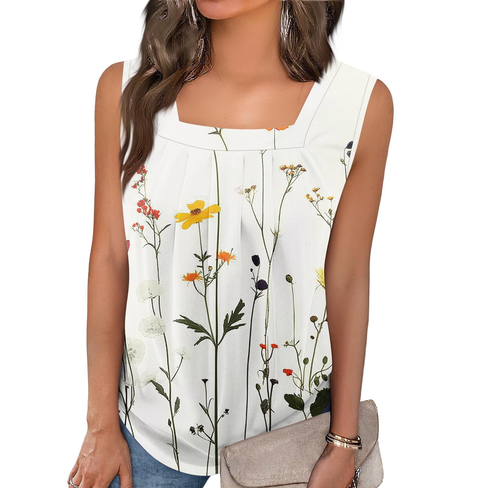 

Цветной блок с рюшами и квадратным воротником, женская майка в полоску, летняя повседневная рубашка без рукавов свободного покроя XL белый