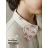 Girls' Long-Sleeve Lapel Shirt with Cute Animal Print