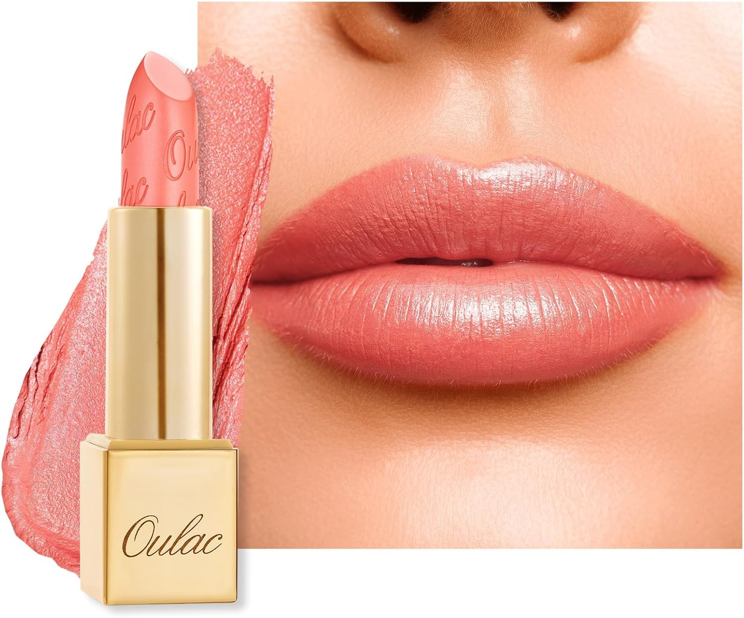 

OULAC Помада для губ Glow Metallic Shine Оранжевая, Коралловый цвет High Impact, Легкая, Мягкая и Ультраувлажняющая, Стойкая, Веганская и Без тестирования на животных,