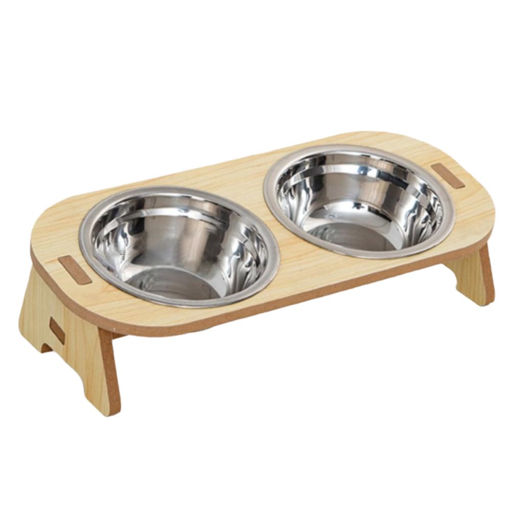 Wooden Cat Food Bowl Non-Slip Dog Food Bowl Practical Cat Food Container  Home