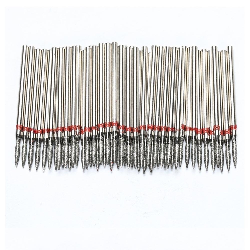 50PCS Diamond Nail Drill Bits Grinding Head Set For Manicure Pedicure Dead Skin Removal Nail Electric Milling Cutters